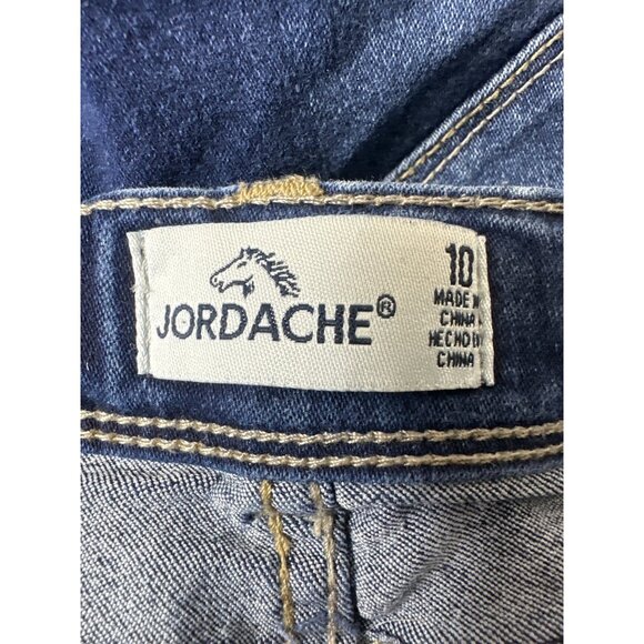 Girls Jordache Skinny Jeans With Sequin Star Patch Size 10 Blue Denim Adj Waist - Picture 4 of 8